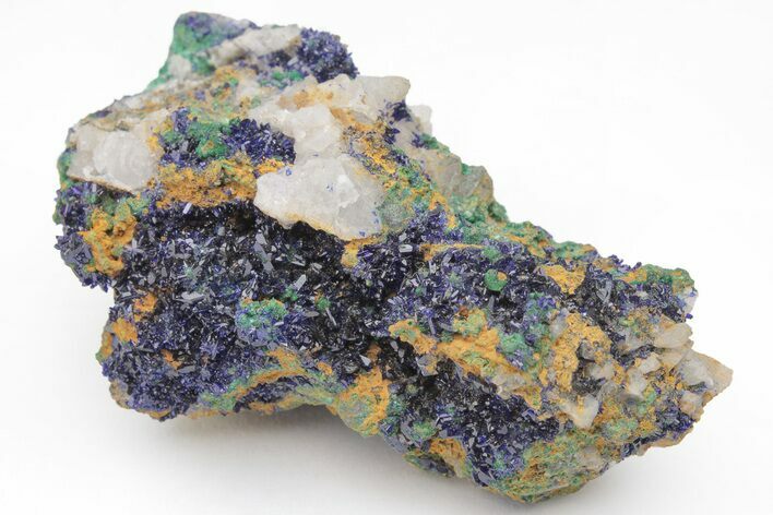 Azurite and Malachite Crystals on Matrix - Morocco #216711